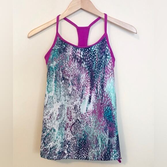 Fabletics Norwalk Snakeskin Python Yoga Exercise Workout Bra Tank Top XXS XS - Picture 2 of 9